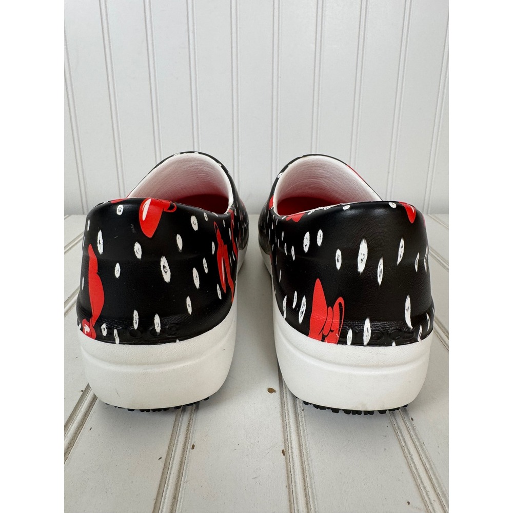 Crocs Neria Pro II Minnie Mouse Clogs Women Size 8 Blk. Red Polka Dot Work Shoes - Picture 4 of 11